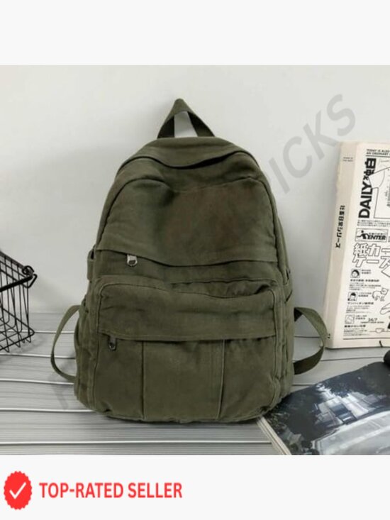 Canvas Backpack Rucksack Retro Aesthetic Vintage School Daypack Laptop Travel main image 6